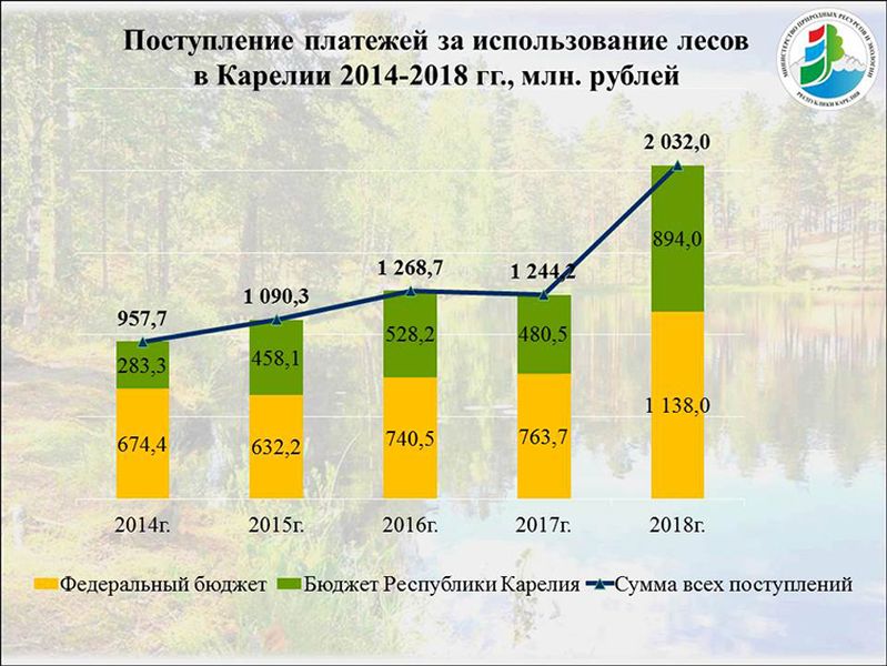 Поступление платежей от использования лесов в Карелии увеличилось на 64 процента.